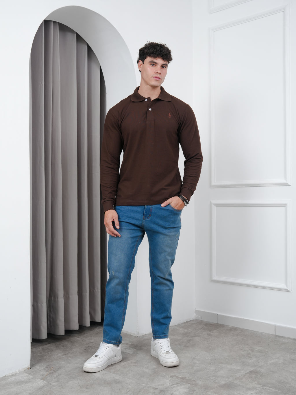 Camisero Manga Larga en tela Pique