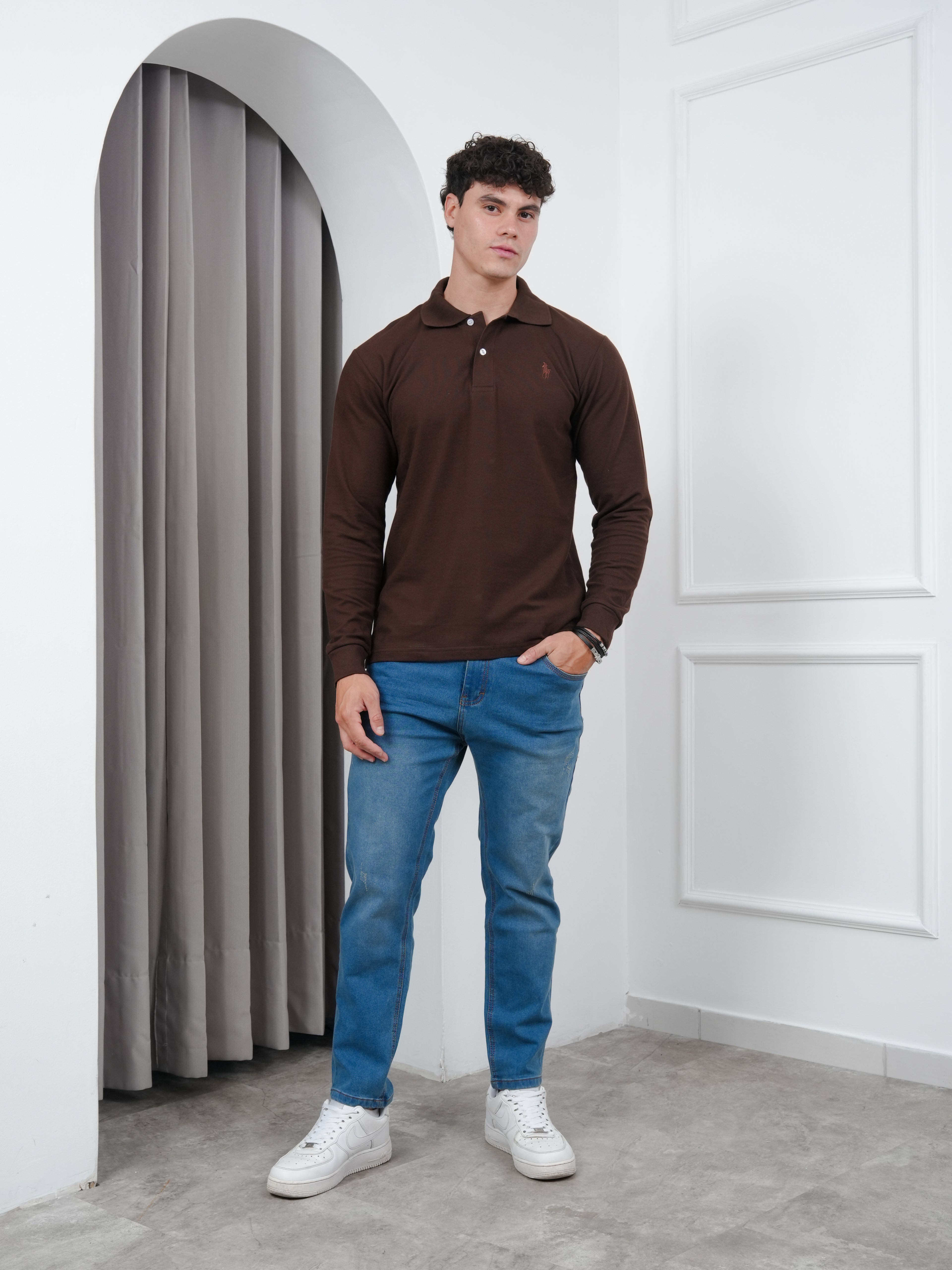 Camisero Manga Larga en tela Pique