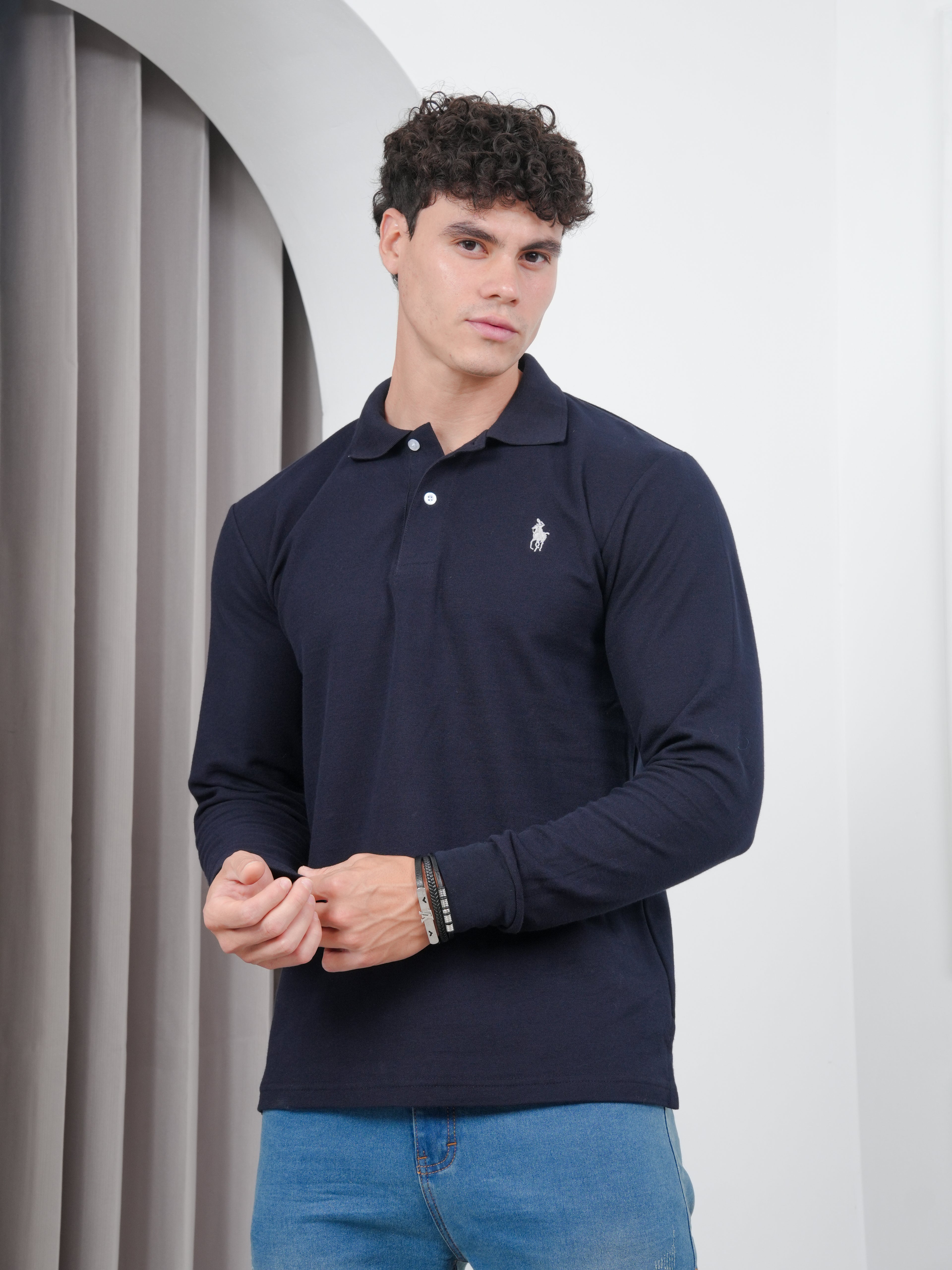 Camisero Manga Larga en tela Pique
