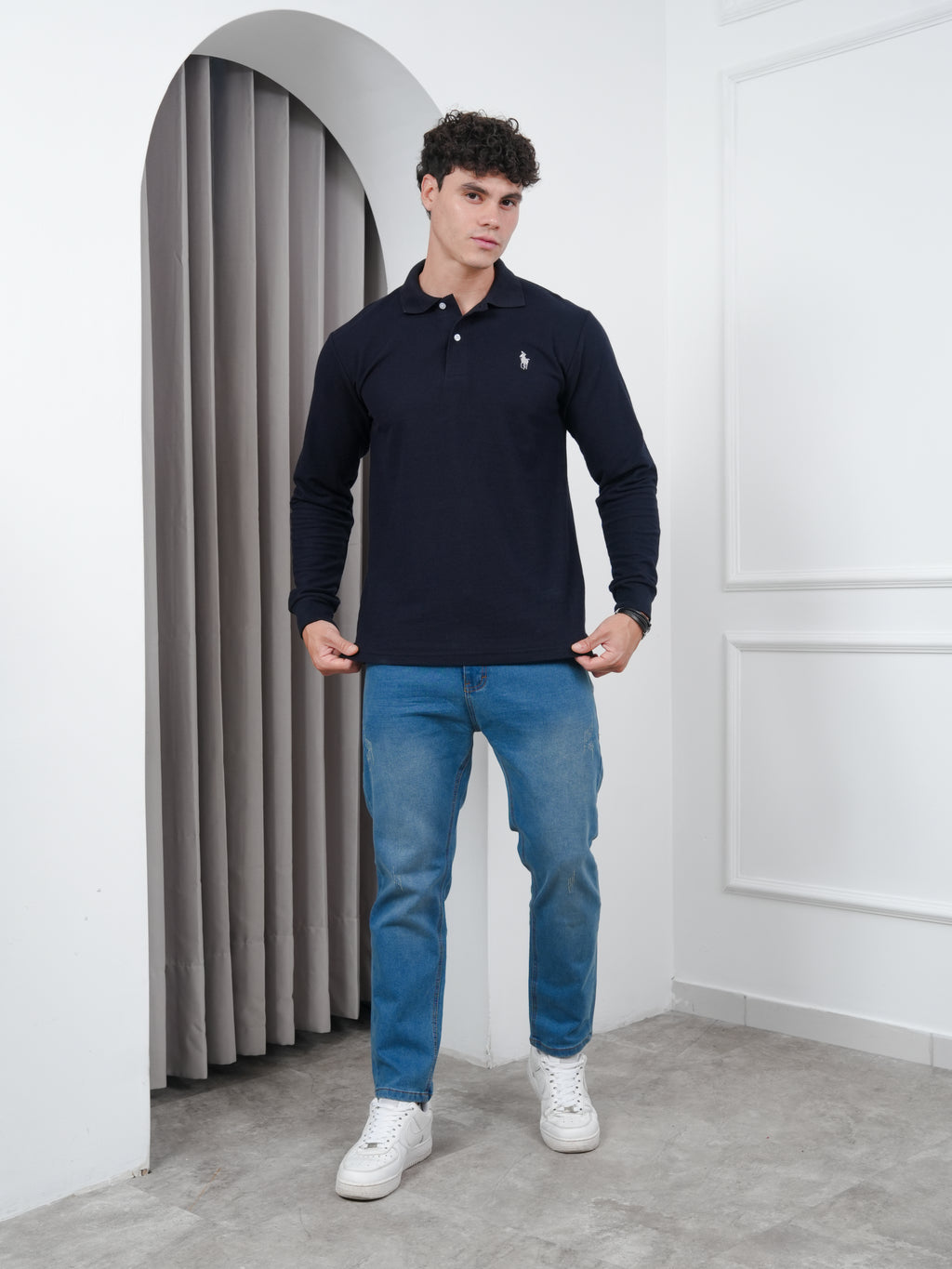 Camisero Manga Larga en tela Pique