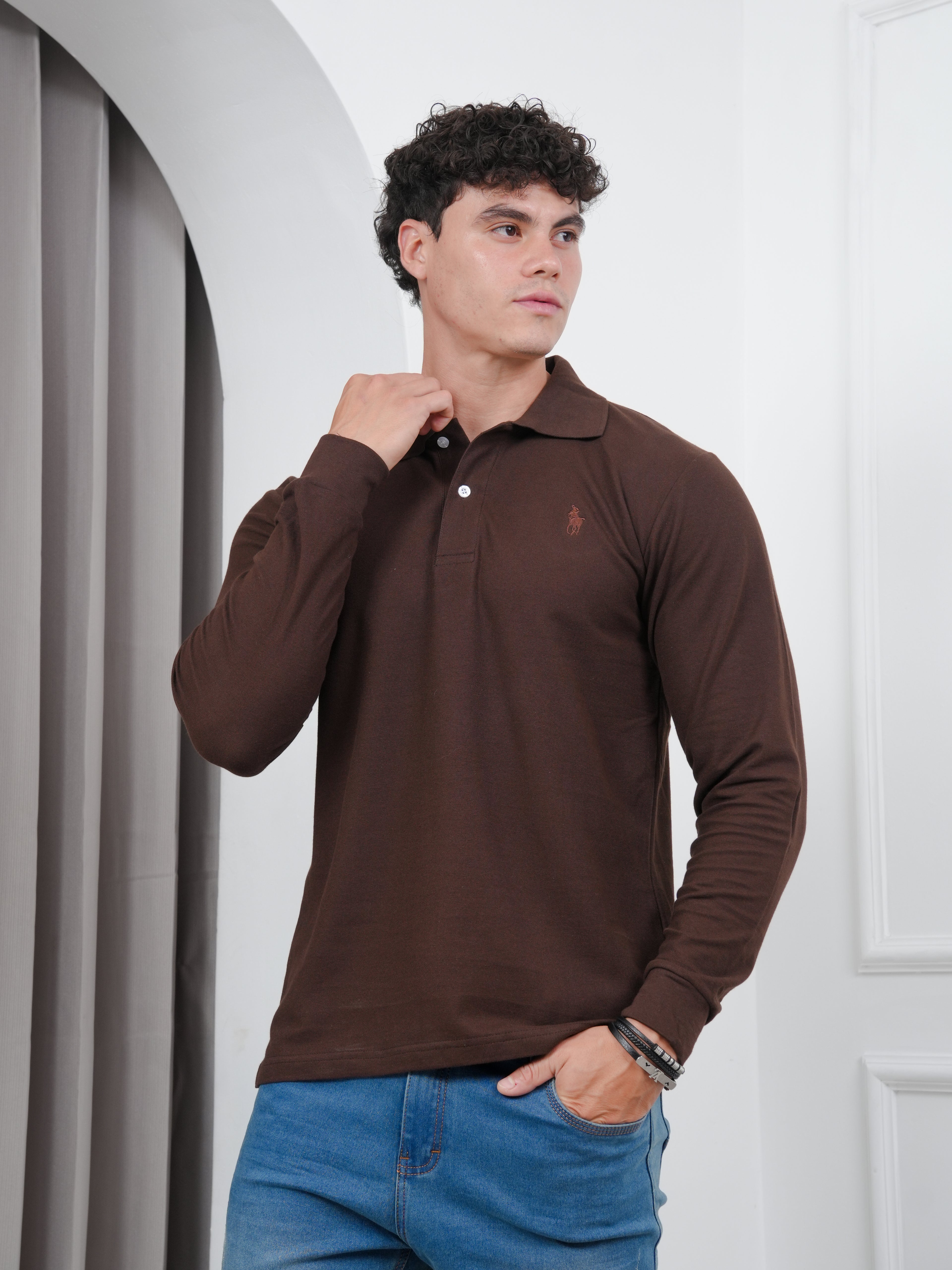 Camisero Manga Larga en tela Pique