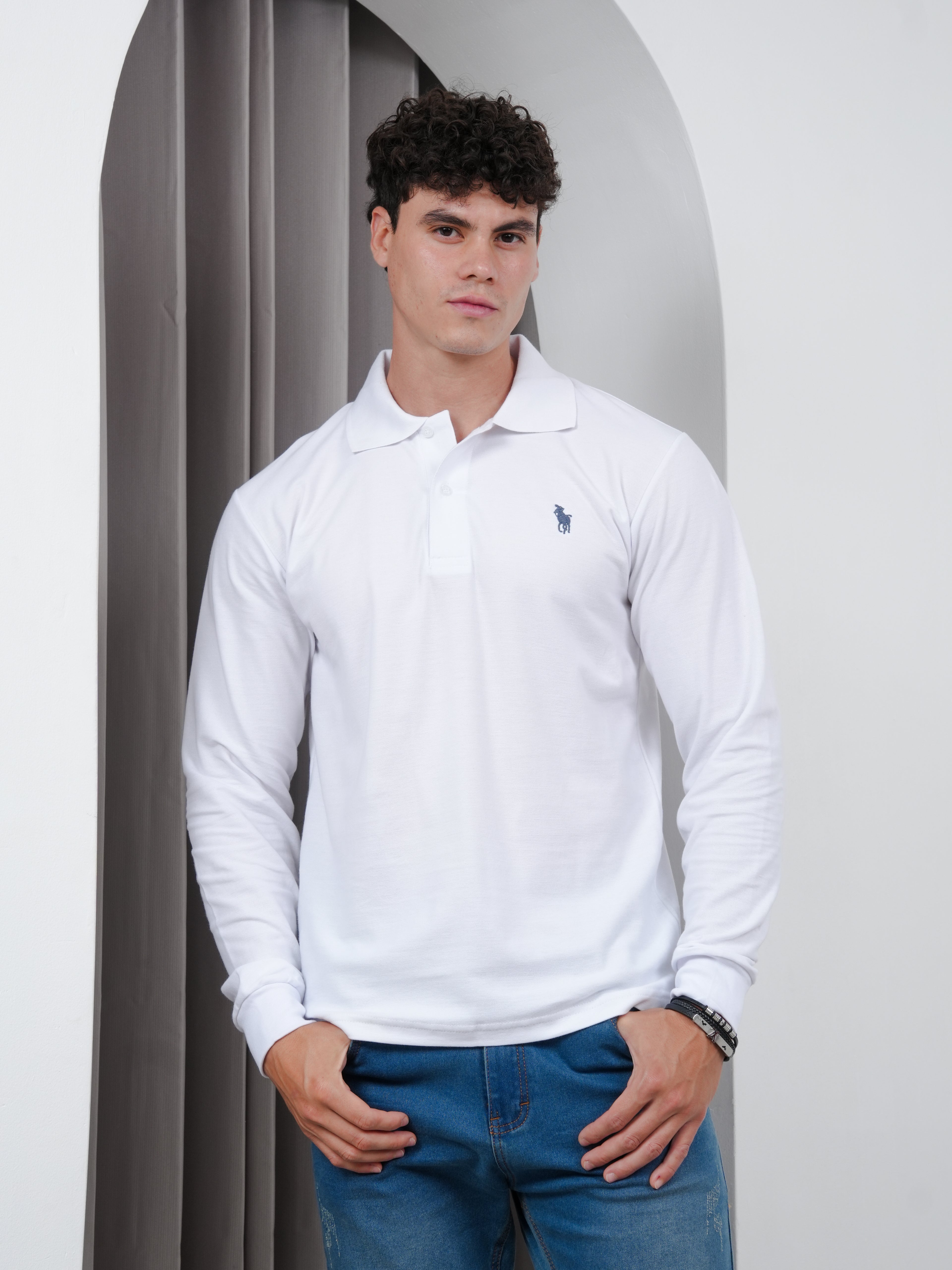 Camisero Manga Larga en tela Pique